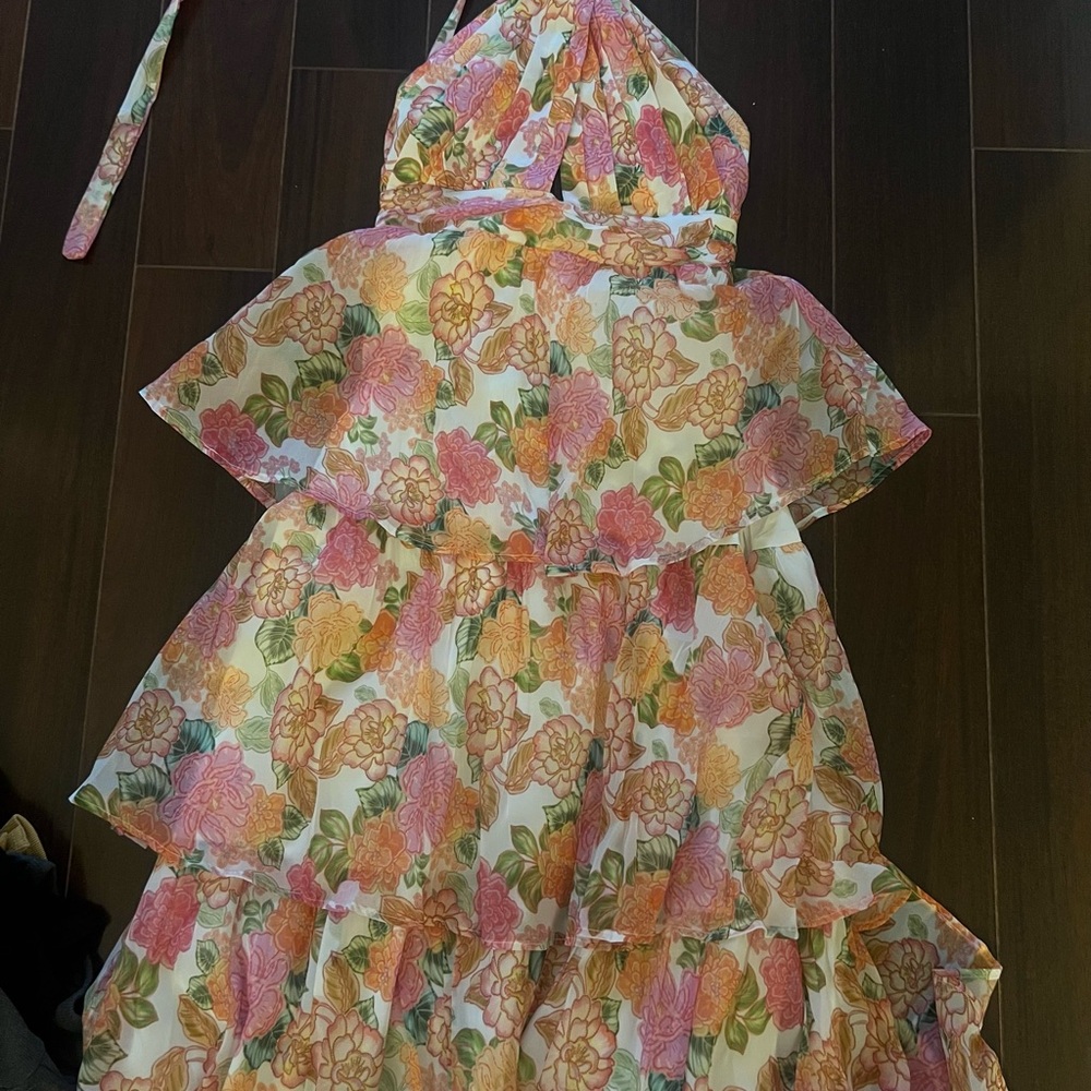 Floral Ruffle Gown NWT